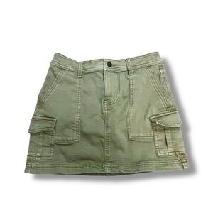 Y2K low rise green cargo skirt